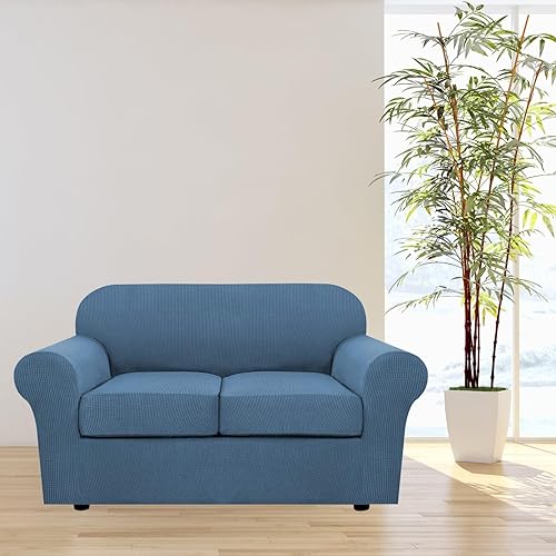 Miniatura 5 de HAOYONG Fundas de sofá jacquard de alta elasticidad para sofá, fundas de cojín separadas para silla de sala de estar, fundas de sofá biplaza de 3