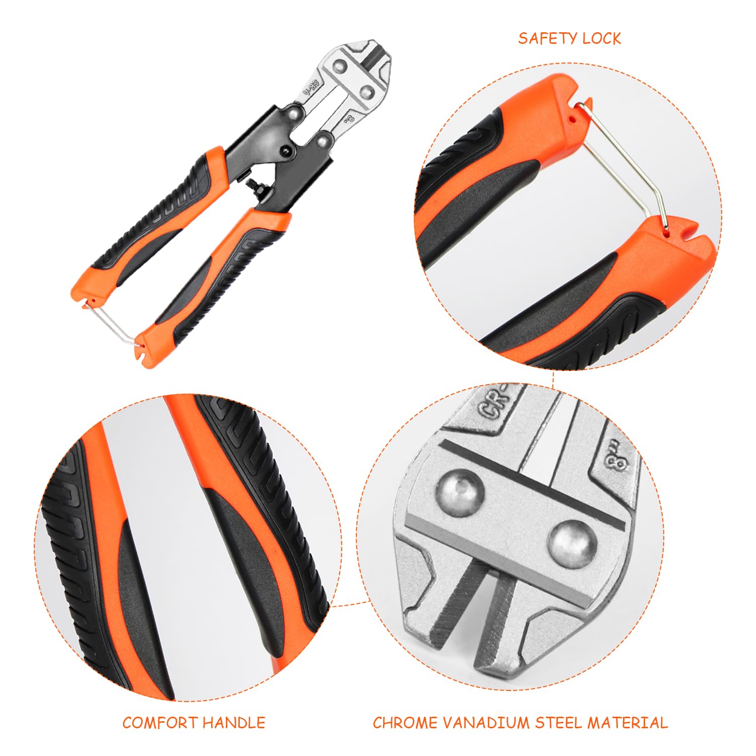 1 Piece Bolt Cutters, Wire Cutters, Cable Cutters, Heavy Duty Wire Cutters, Fence Wire Cutters, Mini Bolt Cutters - Image 3
