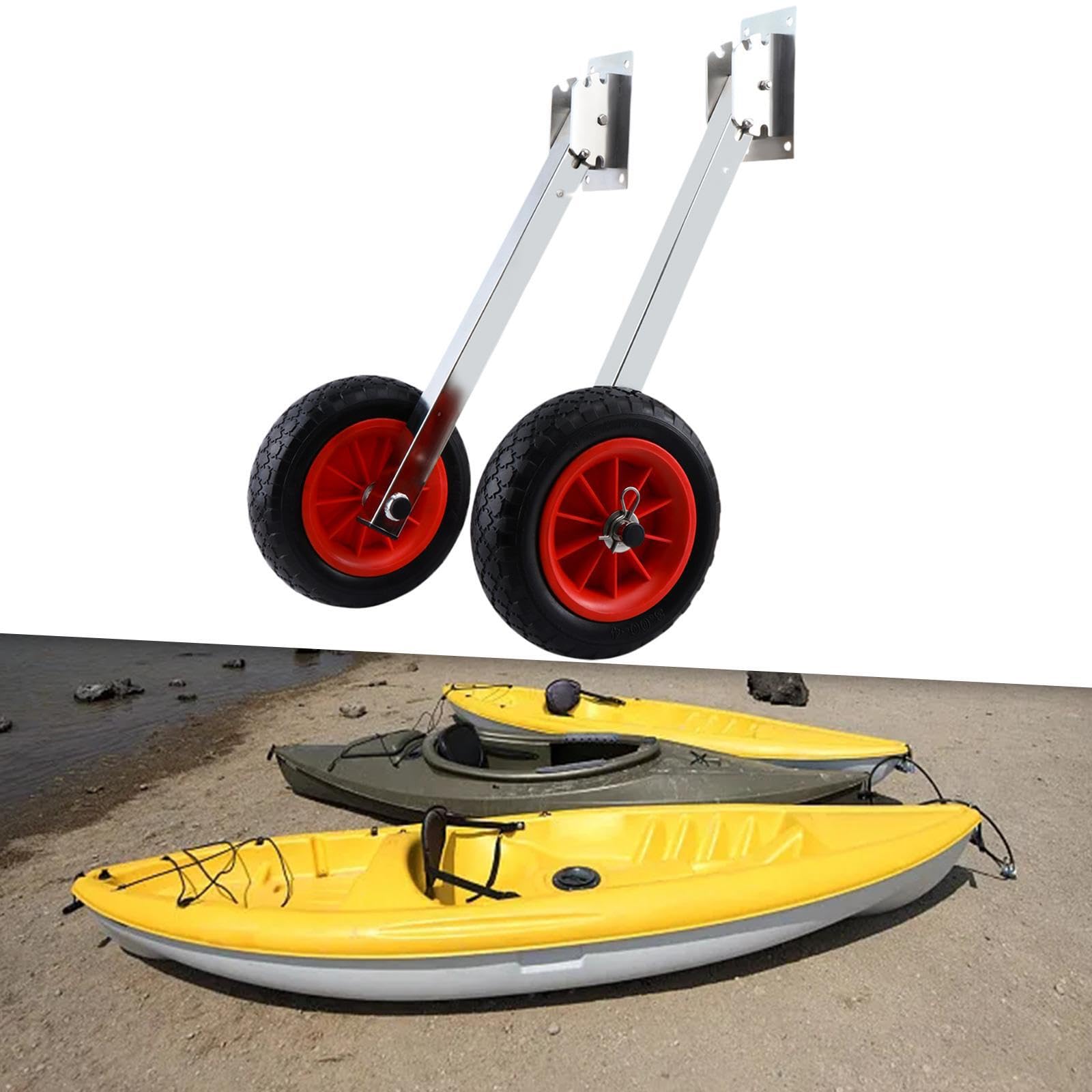 Hochleistungs Bootslaufräder mit rutschfester Oberfläche für verschiedene aufblasbare Angelanwendungen, Kajak Angelboot Transportzubehör, tragbar
