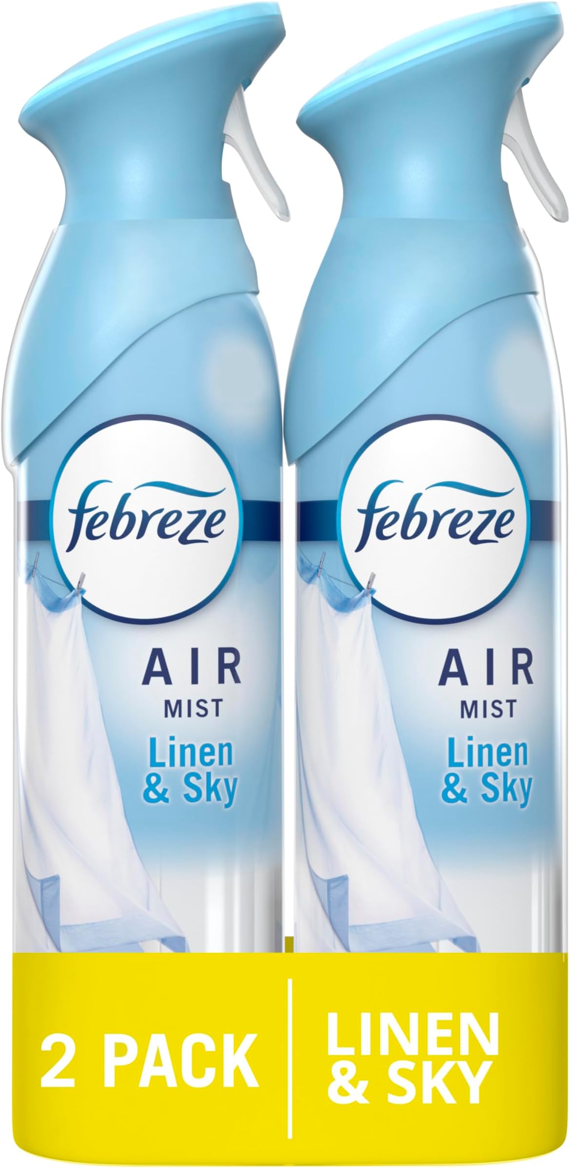 Febreze Odor-Fighting Air Freshener, Linen & Sky, 8.8 Ounce - 2 Count (Pack of 1)
