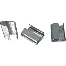 Banding Clip, Open Serrated Seal, Polyester PET Strapping, Snap-On Gripper Strap Clip, 5/8" 16 mm Wide, 1" 25 mm Long, 0.032" 0.8 mm Thick, Regular Duty Shipping, 1 Pack, 200 Pcs/Pack, 1608