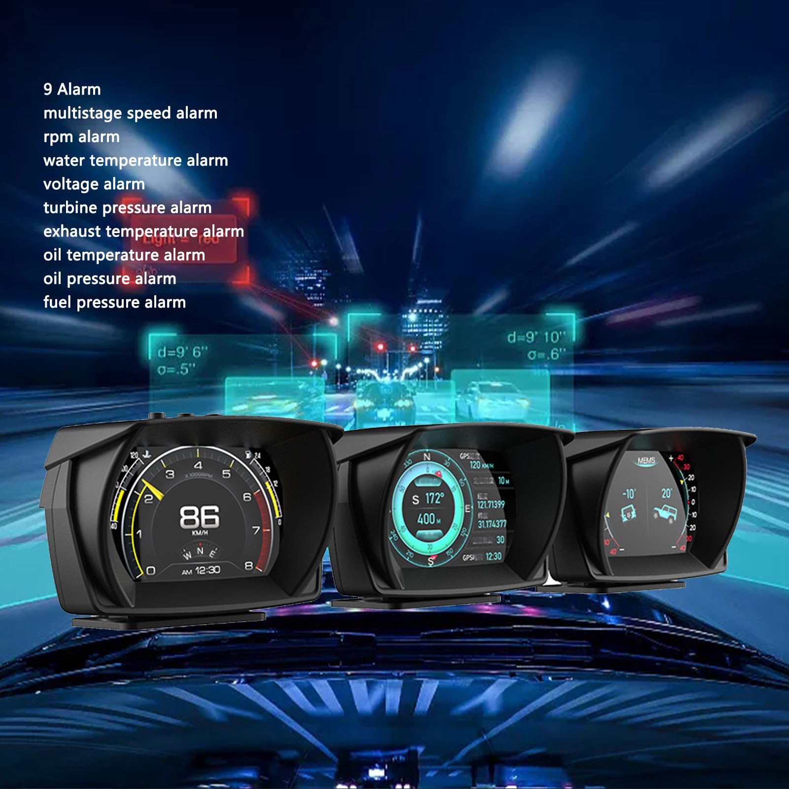 Wyświetlacz Samochodowy HUD Head Up, Wielofunkcyjny Inteligentny Miernik OBD2, Inteligentny Wskaźnik OBD + GPS Samochód Cyfrowy Prędkościomierz do Samochodu z Interfejsem OBD II