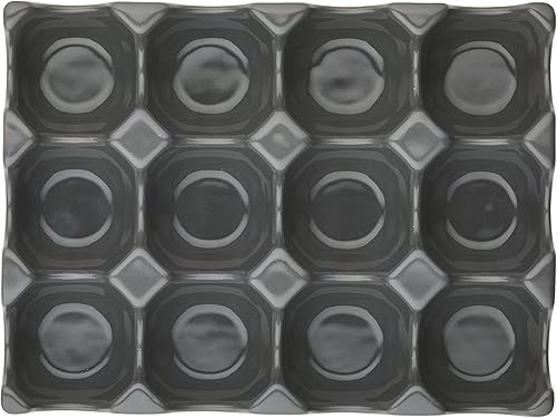 Miniatura 8 de Rachael Ray BandejaSoporte para huevos de cerámica de esmalte sólido, 12 tazas, gris oscuro