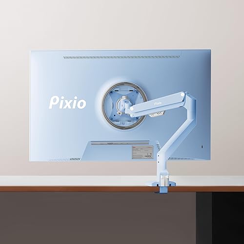 Miniatura 7 de Pixio PS1S Wave Blue - Soporte de escritorio con brazo para monitor único, se adapta a monitores de hasta 32 pulgadas y hasta 19.8 libras.