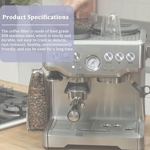 Miniatura 5 de Cesta de filtro de café Breville de repuesto de 2.126 in, cesta portafiltro para máquina de café, accesorios de filtro de pared individual de doble