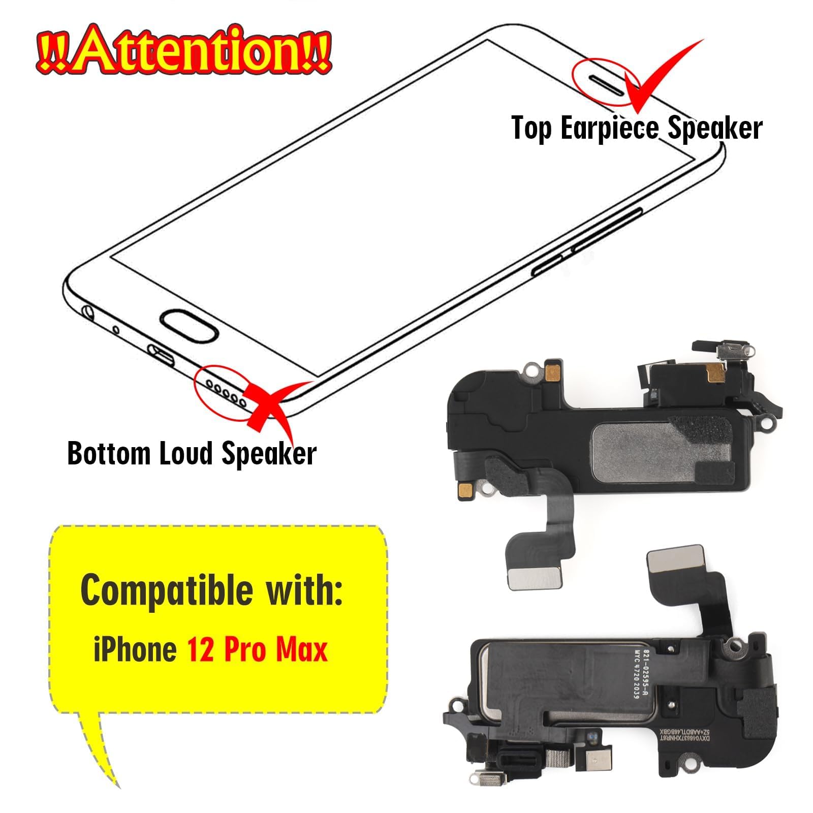 Haut-parleur De Remplacement Pour IPhone 12 Pro Max - Neuf, Compatible Apple