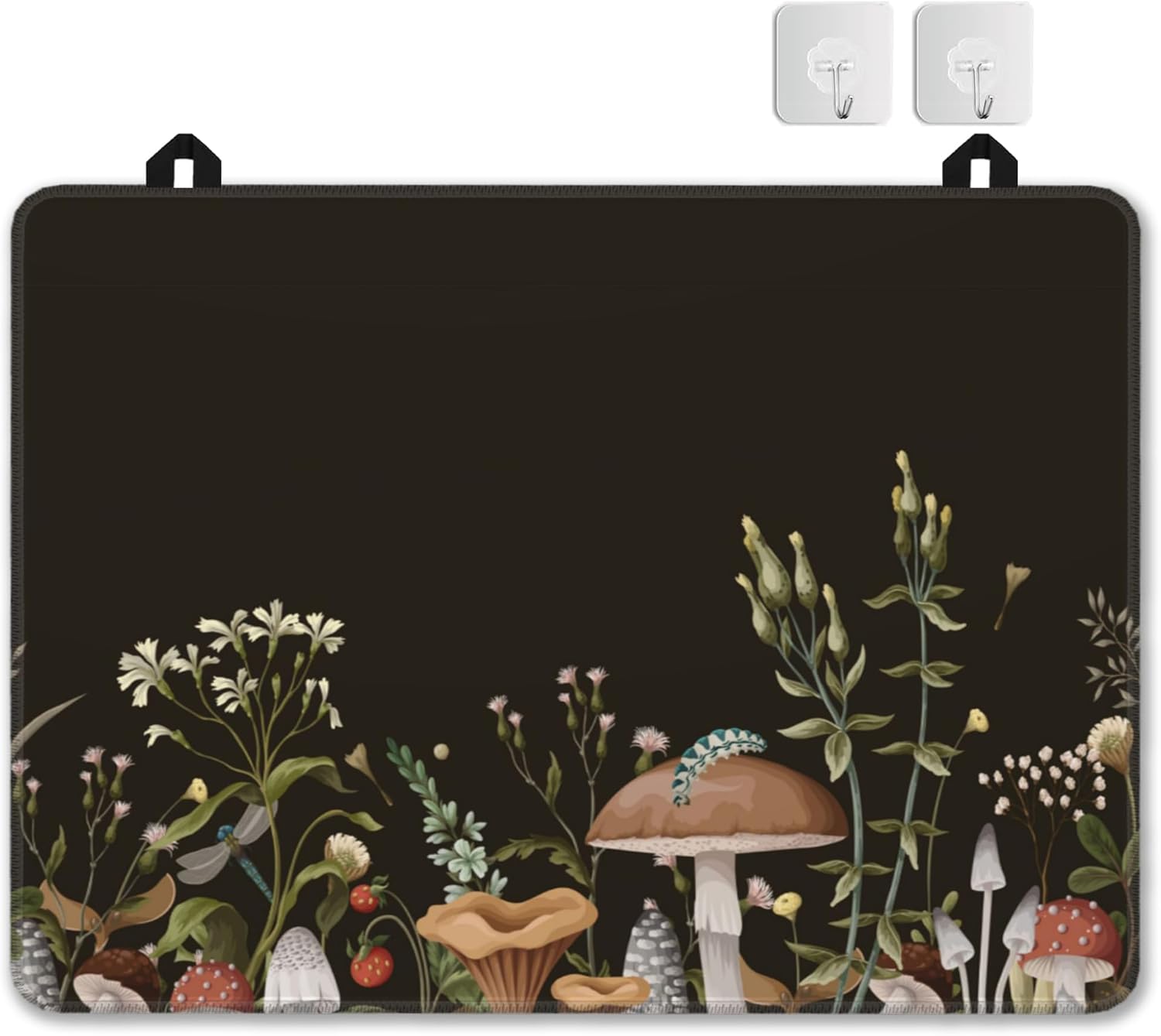 Electric Stove Top Cover Protector –Christmas Kitchen Decor Vintage Wild Mushroom Glass Flat Top Stove Mat Oven Induction Cooktop Mat for Ceramic Countertop Mats Heat-Resistant Dish Drying Mat
