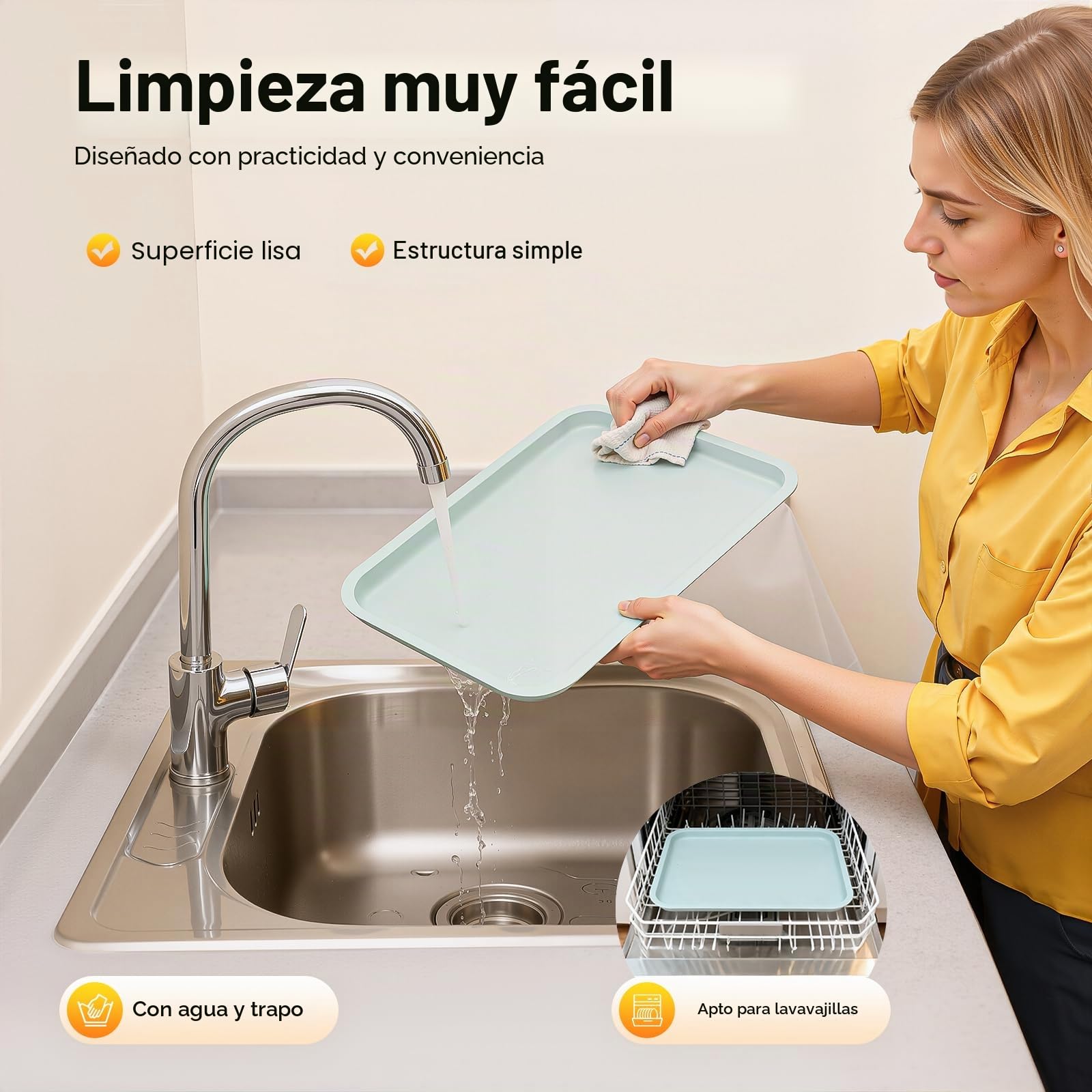 24 bandejas de plástico, bandejas para servir, antideslizantes, rectangulares, bandejas de plástico de plástico, bandejas de comida rápida, bandejas antideslizantes para cocina, comedor, 36 x 27 x 2