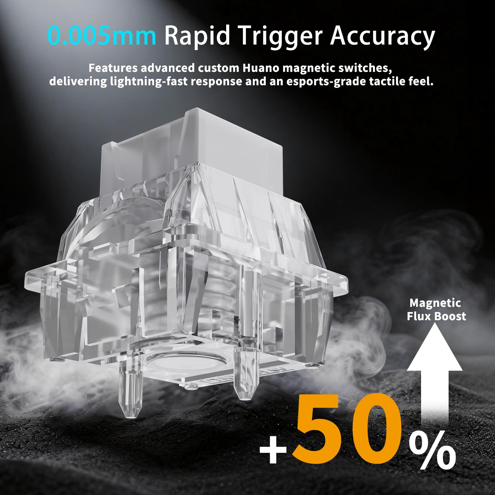 MAMBASNAKE ATTACK SHARK R68 HE Tastiera Rapid Trigger Fibra di Carbonio, Cablata 8KHz Magnetica, Precisione RT 0,005mm, Keycaps PBT, Smorzamento Acustico 6 Livelli, Dual Driver, RGB, PC/Mac, Nera - 5