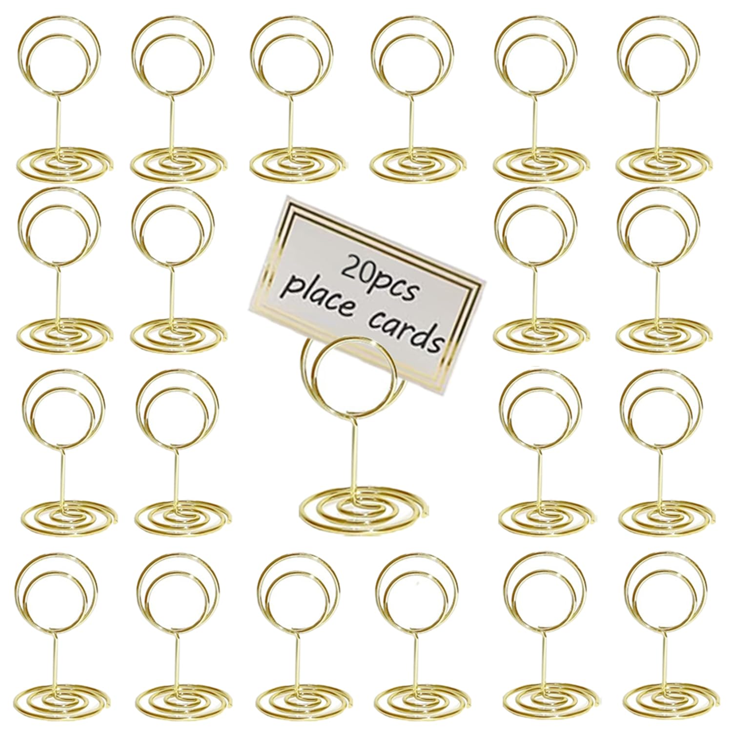 Set Di 45 Portanomi E Segnaposto Per Matrimoni E Feste - Clip Metalliche Dorate Con Biglietti Vuoti