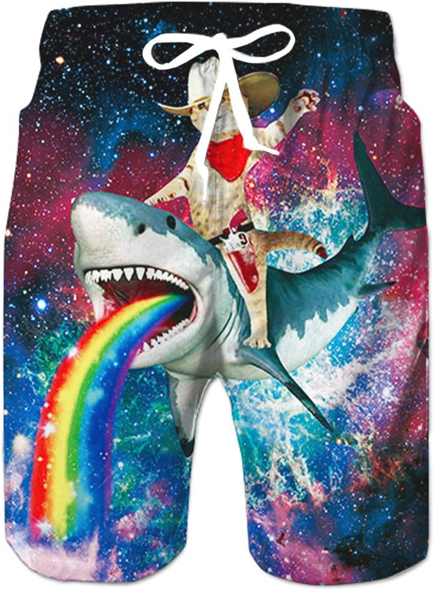 TUONROAD Badehose für Herren Lustig Bier 3D Bunt Badeshorts Schnelltrocknend Kurze Hose Badehosen Männer Jungen mit Mesh Futter S-3XL