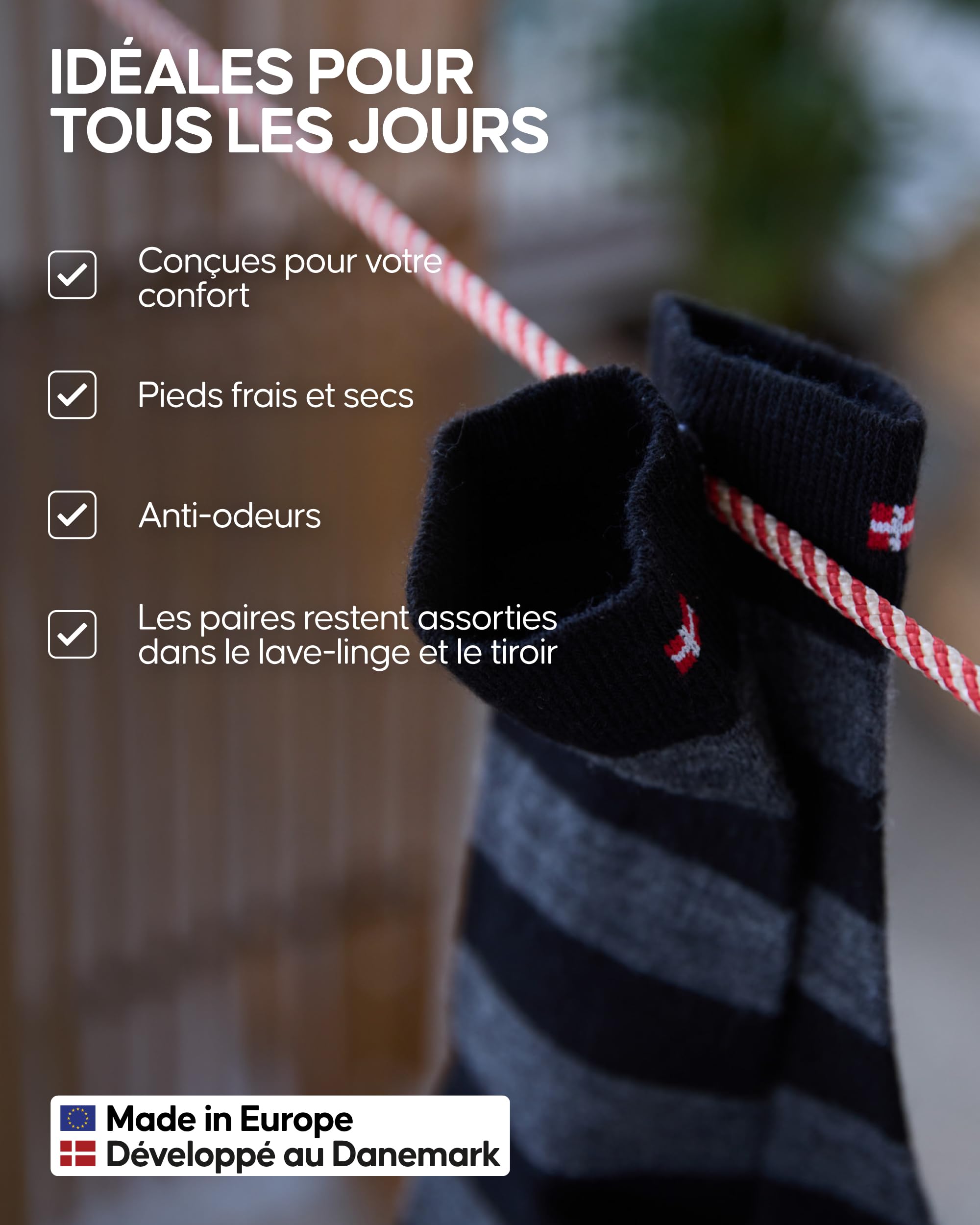 DANISH ENDURANCE Chaussettes Boutonnées en Laine Mérinos, Lot de 3 ou 5 | Chaussettes en Laine Mérinos avec Système de Paires Boutonnées, Anti-Odeurs, pour le Quotidien et le Bureau, Unisexe