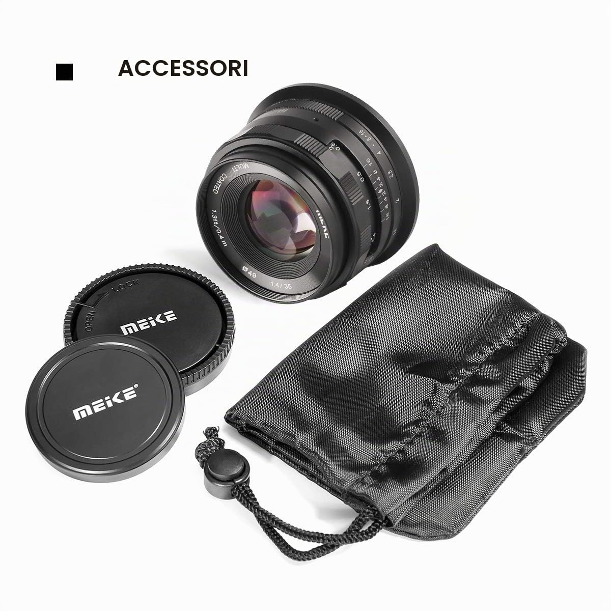 Obiettivo Meike 35mm F1.4 con messa a fuoco manuale e ampia apertura compatibile con fotocamere mirrorless Nikon APS-C come Z30 Z50 Zfc