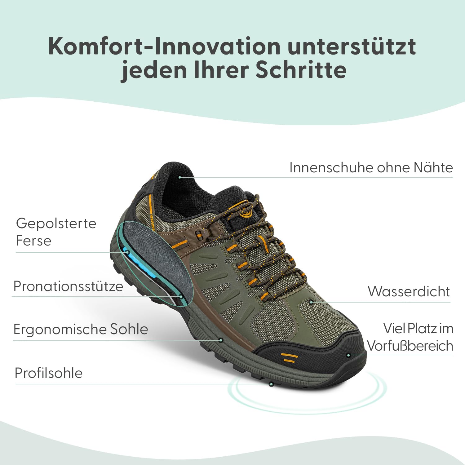 Orthofeet Alma Orthopädische Damen Wanderschuhe