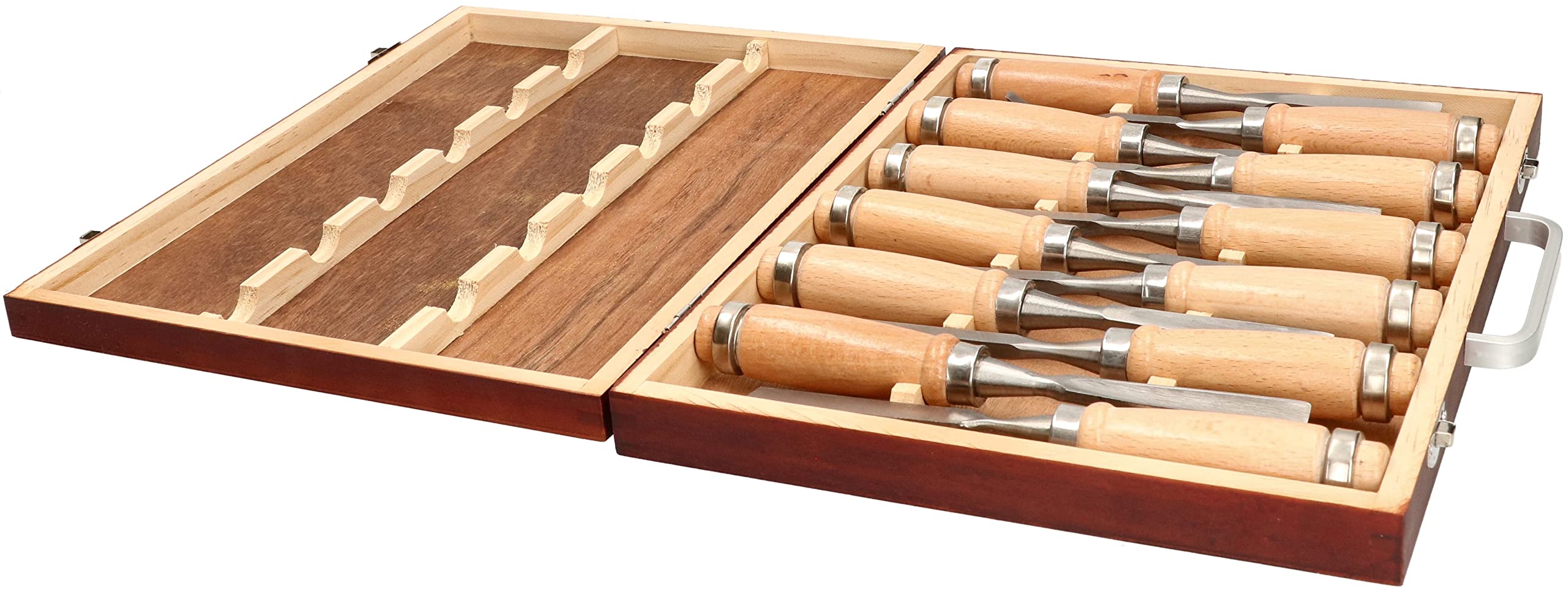 KOTARBAU® Lot de 12 ciseaux à bois pour sculpteurs et menuiserie avec manche en bois