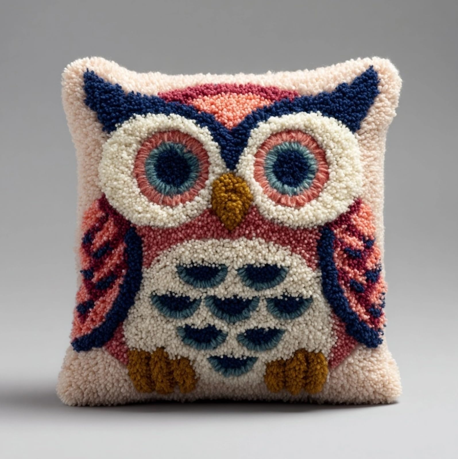 Wallustrioaw Cartoon Owl Latch Hook Kits Pillowcase Embroidery Kit,
