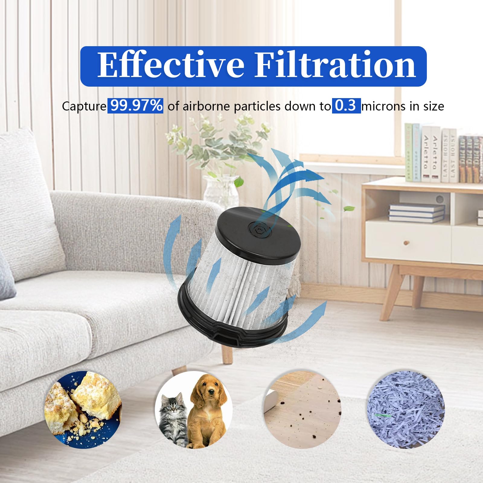 IW3511, IW3120 - Filtri HEPA di ricambio per Shark – Compatibile con aspirapolvere Detect Pro Cordless Stick, Detect Clean Auto Empty System, IW1111, IW1120, IW3615, confezione da 1