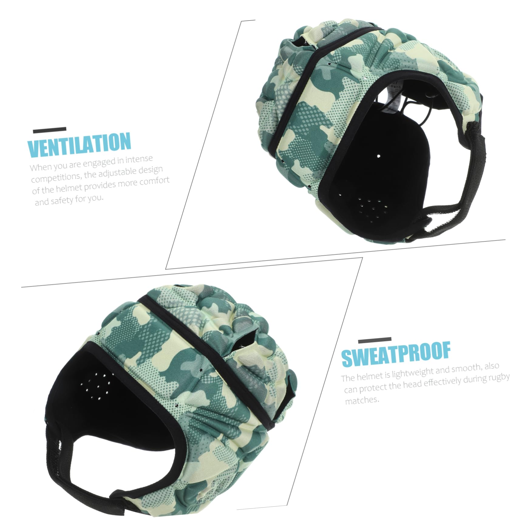 4 Stück Rugby Helm für Erwachsene Leichter Kopfschutz mit Belüftung für Fußball und Outdoor Sportarten Verstellbar für Rugby Skateboarding