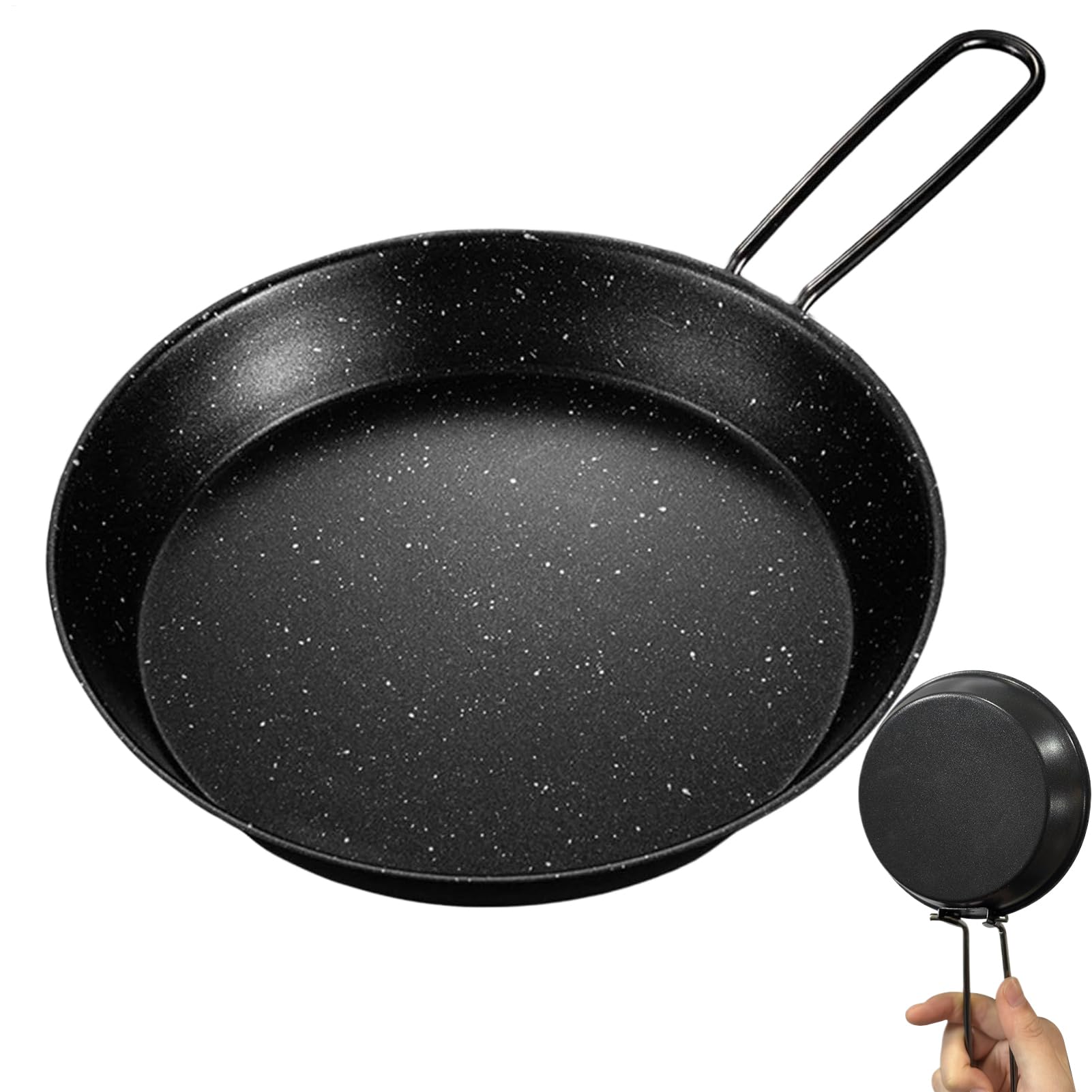 Generisch Camping Bratpfanne - Outdoor Bratpfanne 20 cm,Antihaft-Pfanne Mit Klappgriff Camping-Kochgeschirr Für Herd, Küche, Reisen, Picknick & Outdoor