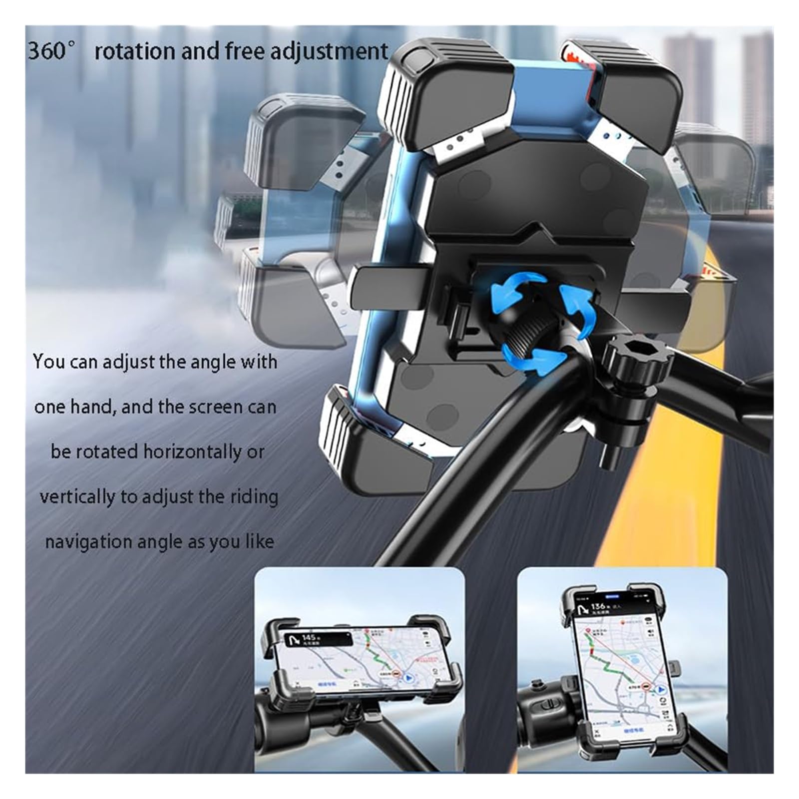 Supporto Telefono Per Moto Piaggio MP3 400 500 530 Exclusive – Staffa Antivibrazione Regolabile E Impermeabile In Acciaio, Adatta Per MP3 2008-2023 - 4
