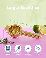 Vista 6 de Exprimidor de limón de acero inoxidable Cuenco exprimidor de metal sólido resistente Exprimidor manual grande de cítricos y exprimidor de lima