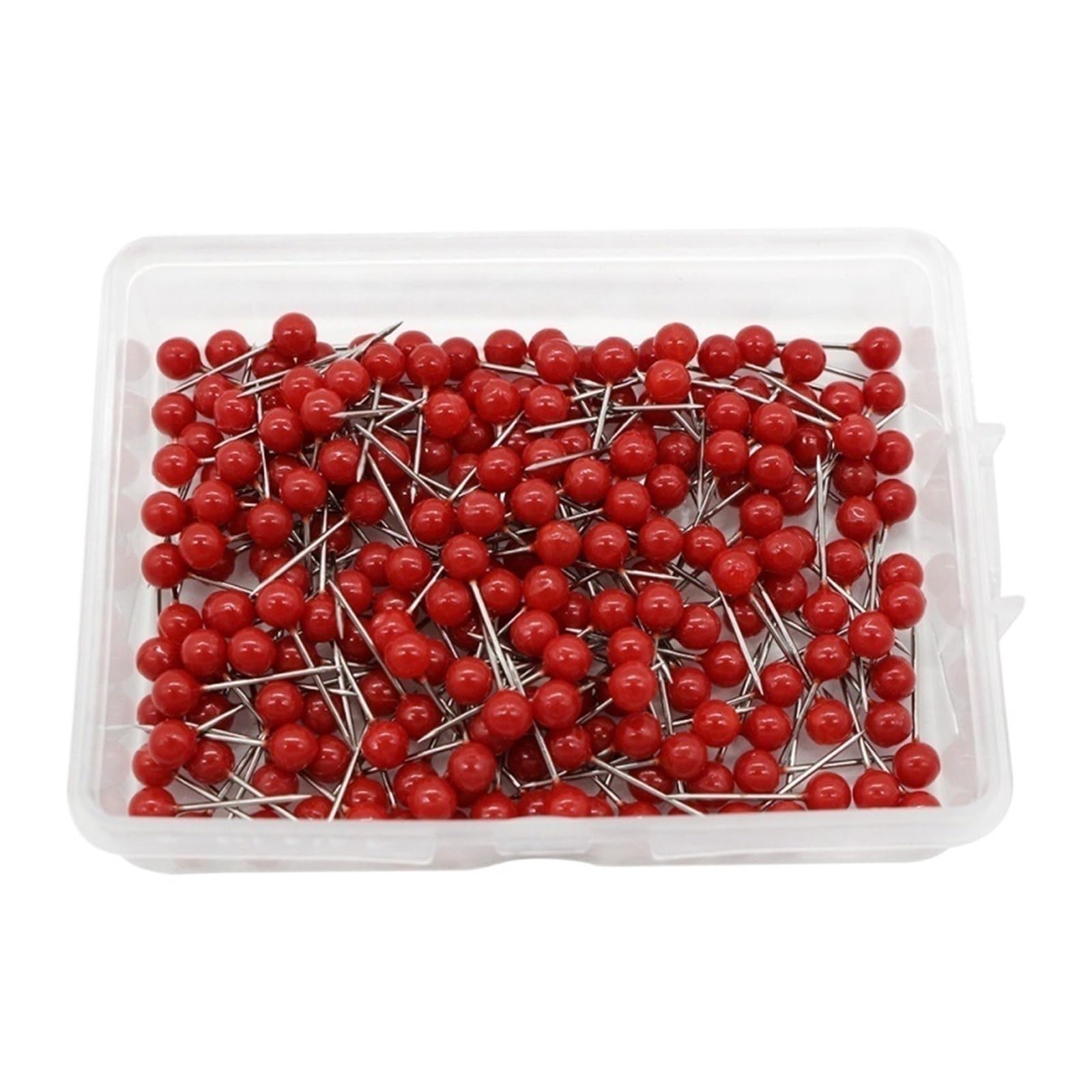 Cute Push Pins 400pcs Color Beads Head Marking Push Pins Round Ball Map Thumb Tacks Photo Bulletin Cork Board Wall DIY Craft(Red)