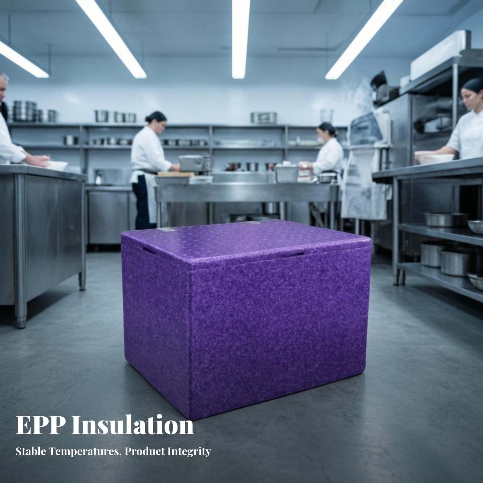 Caja Isotérmica Polipropileno Aislada | Diseño Rectangular Compacto, Contenedor, para Cáterin, vendores, Gris