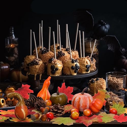 Miniatura 6 de WD&CD Juego de 96 calabazas de decoración de otoño, decoración de Halloween, mini calabazas artificiales, hojas de arce falsas, calabazas, bellotas,