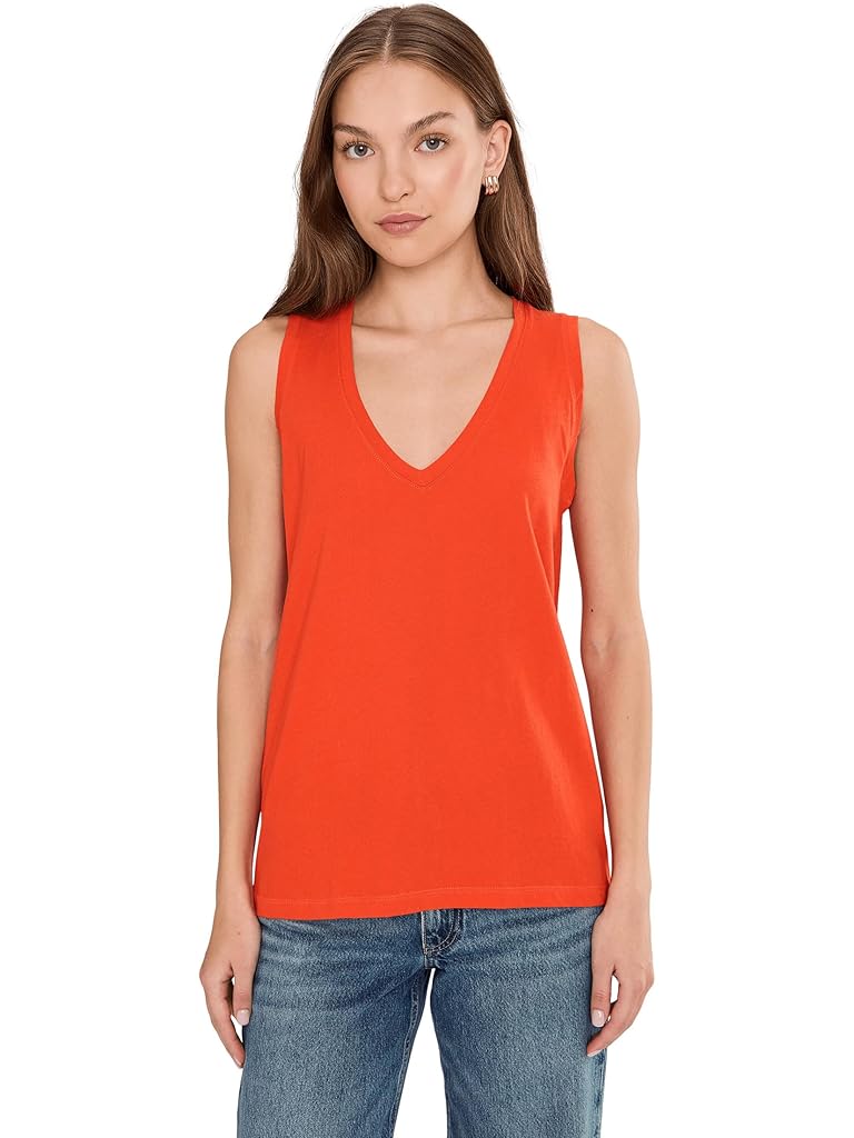 Orange Madewell Northside V-Neck Tank