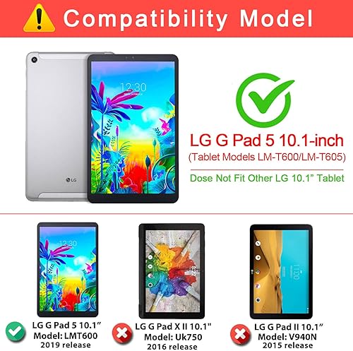 Miniatura 2 de Funda para niños para LG G Pad 5 10.1 FHD 2019 (Modelo LMT600), ligera espuma EVA suave, duradera, resistente, a prueba de golpes, cubierta infantil