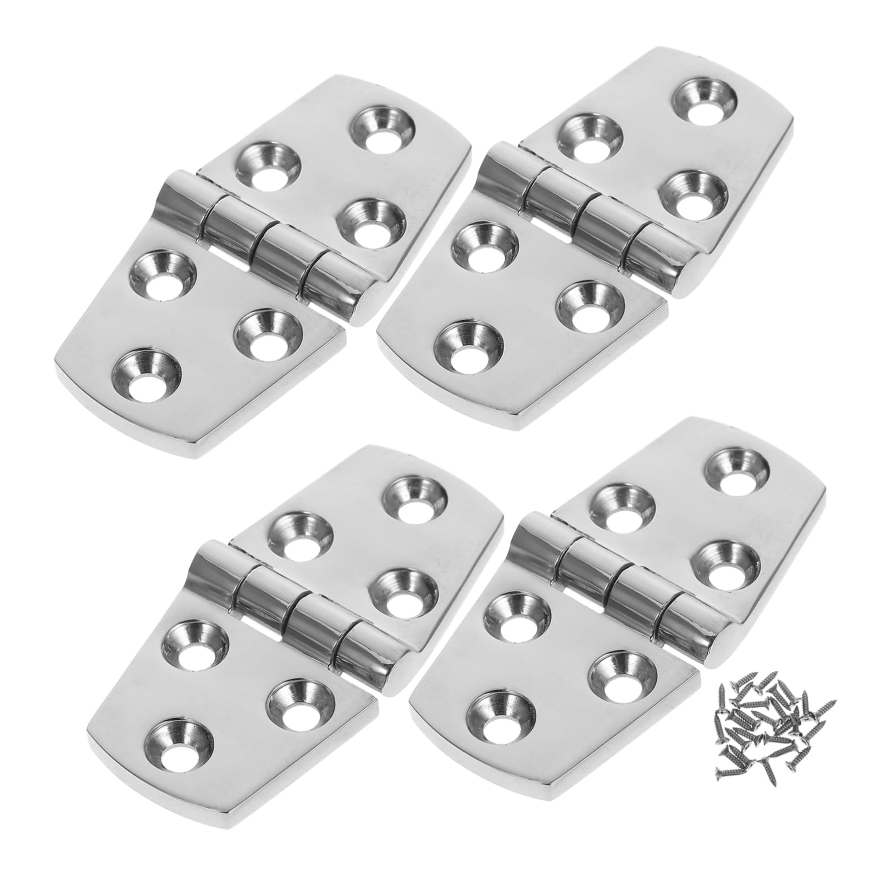 PRETYZOOM Boat Deck Hinges 4pcs Stainless Steel Marine Hinge High Load-Bearing Precision Machining for Easy Installation