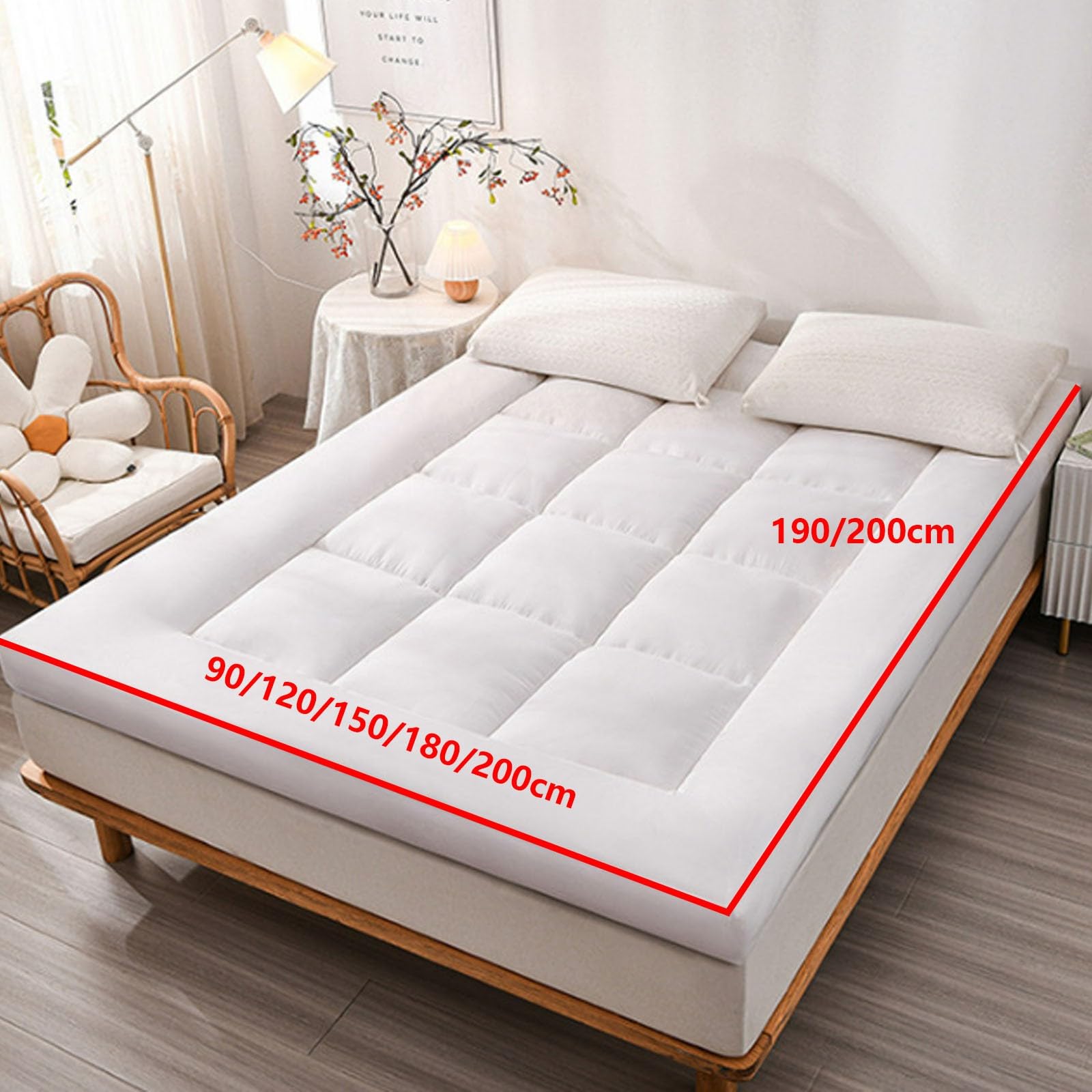 Materasso futon Giapponese Spesso Trapuntato per Soggiorno, Campeggio, dormitorio e Comfort in Viaggio(Gray,90 * 190cm)