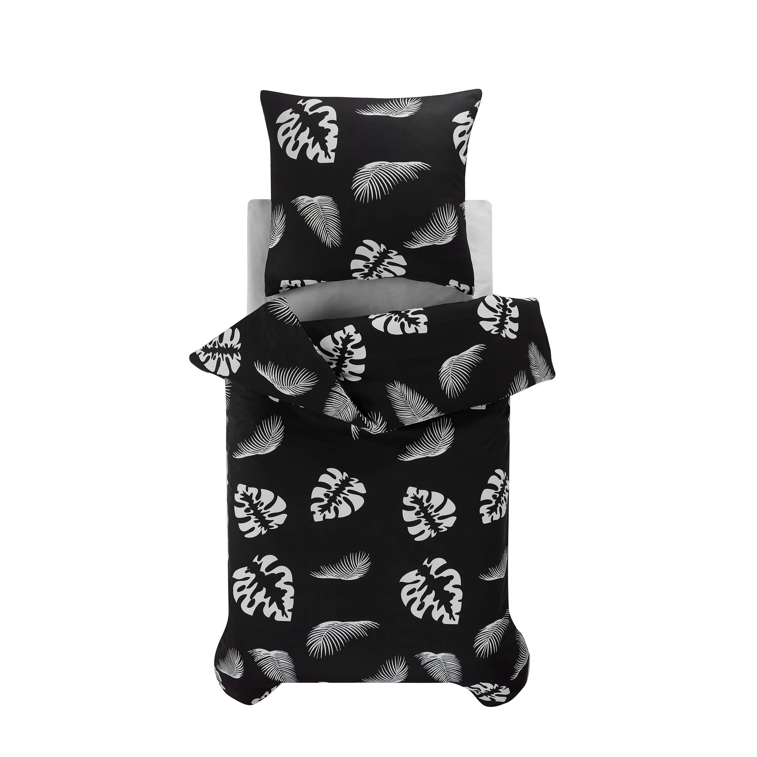 Mixibaby Biancheria Da Letto In Flanella 100% Cotone, 4 Pezzi: Copripiumino 200x200 Cm + 2 Federe 80x80 Cm, Colore Vinaccia