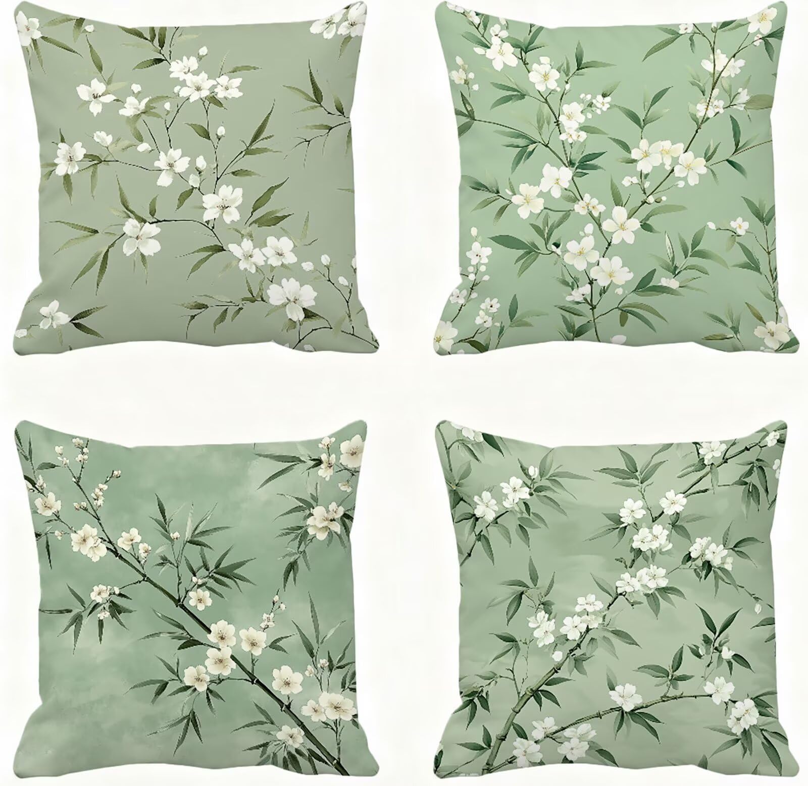 Taie oreiller 60x60 fleur vert sauge pour une décoration d'automne chaleureuse au salon