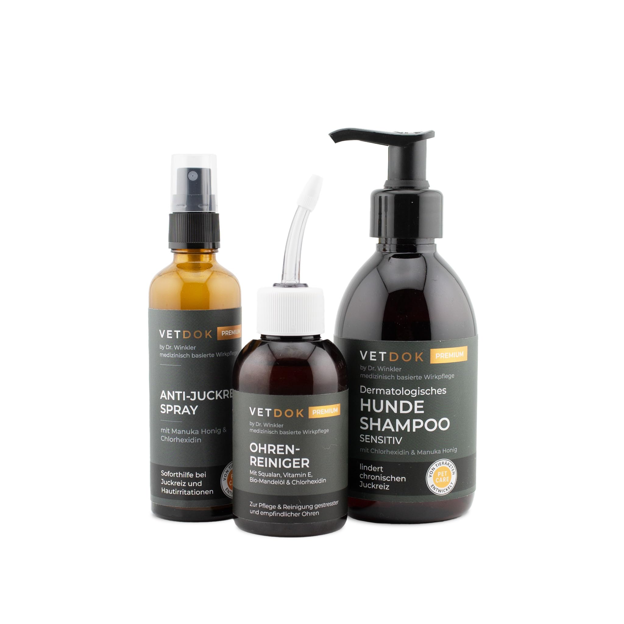 Sommer-Schutz Set für Hunde – Pflege Set mit Anti-Juckreiz Shampoo, Anti-Juckreiz Spray & Ohrenreiniger – Sommerpflege für Haut, Fell & Ohren