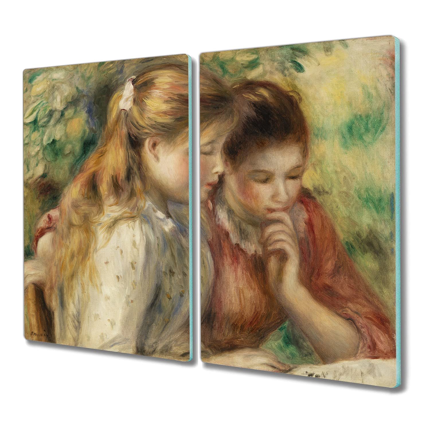 Planche à découper induction 2x30x52cm en verre trempé avec décor arbre fille de la femme
