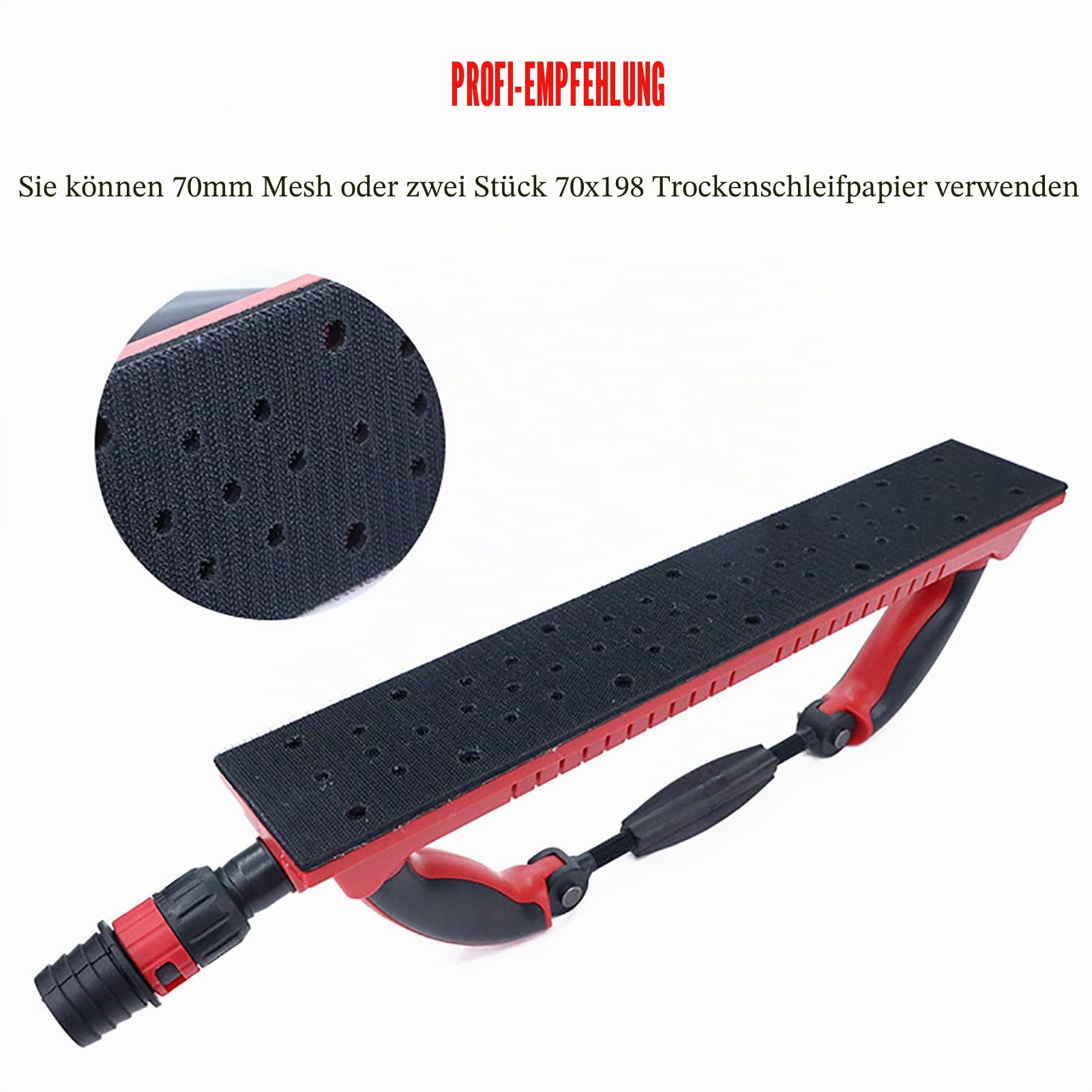 Multifunktions-Handschleifer, Handschleifklotz-Set, verstellbarer Radius Flex Longboard Handschleiffeilenblock Handschleifer, Trockenbauschleifer, Auto-Körperschleifblock (Rot)
