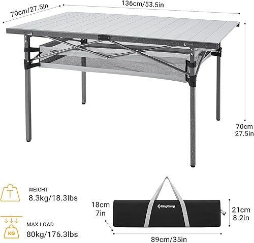 Miniatura 3 de KingCamp Mesa enrollable compacta de aluminio