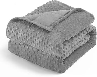 Wemore Minky Dot Weighted Blanket for Adults Queen Size 15 lbs, Soft Cozy Heavy Blanket for Stress Relief and Sleep Promot...