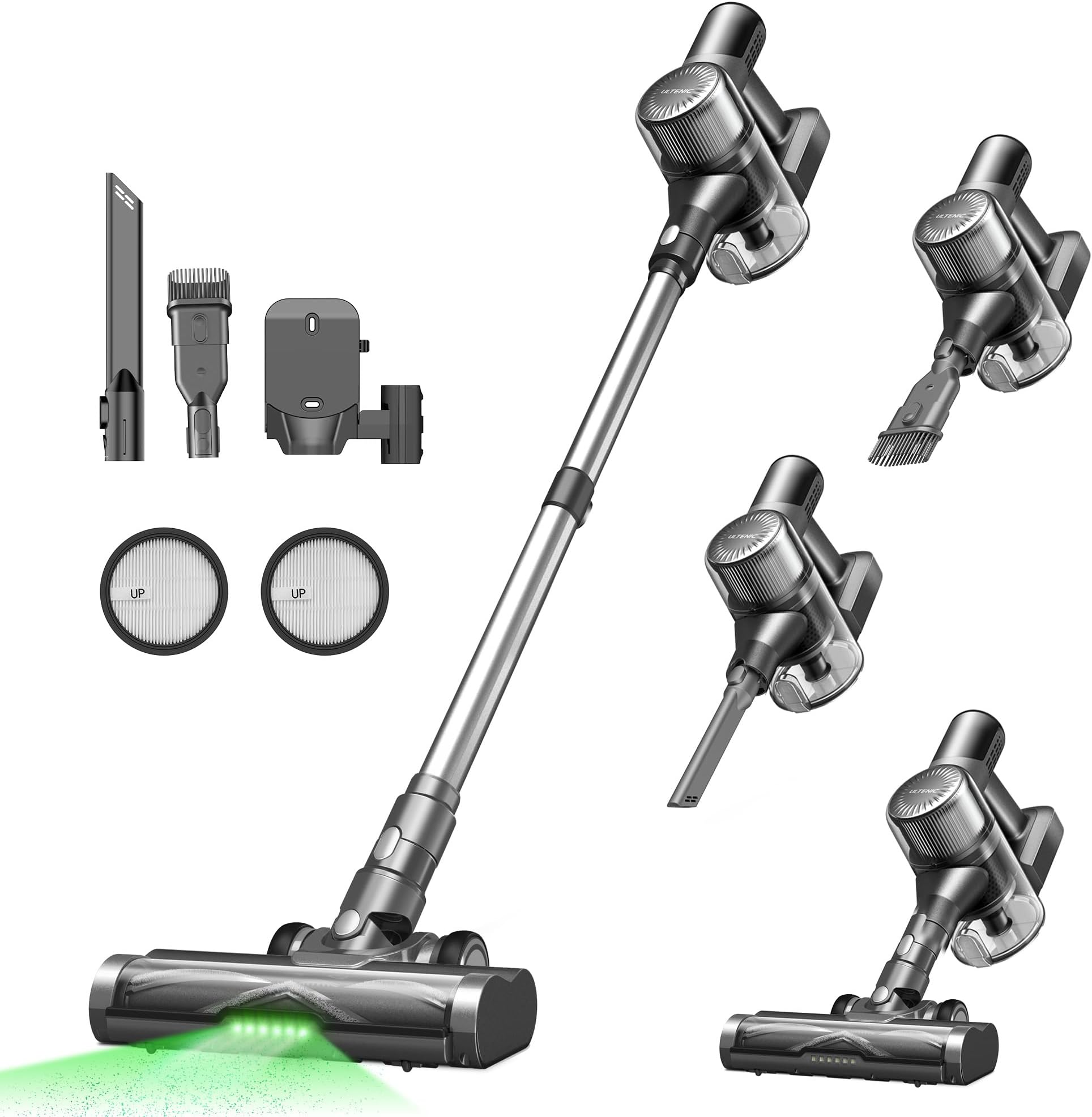 Ultenic U12 Vesla Powerful Cordless Vacuum Cleaner with 45000Pa, [Upgraded Anti Hair Wrap] Deep Cleaning, Allergy Friendly, Tangle-Free Brush, LED Display, Hoover for All Hard Floors Carpet Pet Hair