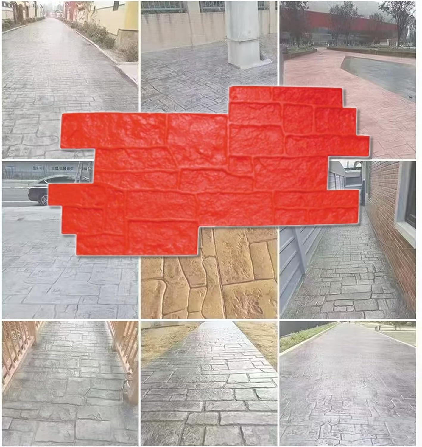 Concrete Form, Rock Molds for Concrete, PU Material Non-Slip Texture, DIY Stamped Pattern Finishes for Walls, Ground Path