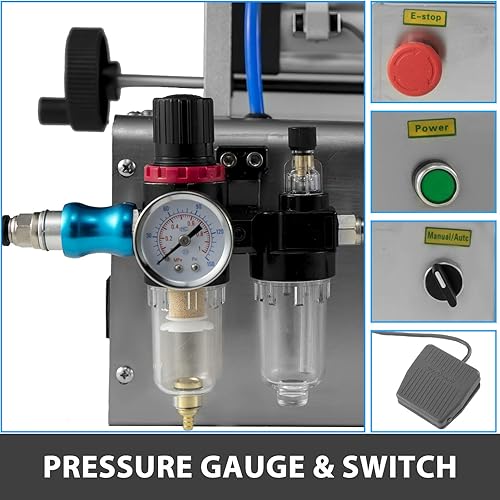 Miniatura 6 de VEVOR Máquina de llenado de pasta líquida neumática de volumen de 17-169fl oz máquina de llenado de crema horizontal con tolva de 30 L máquina de