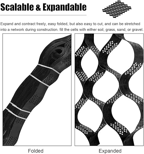 Miniatura 4 de Estabilizador de rejilla de tierra de grava  Sistema de pavimentación permeable de 2 pulgadas de profundidad, rejilla geográfica para pasarela,