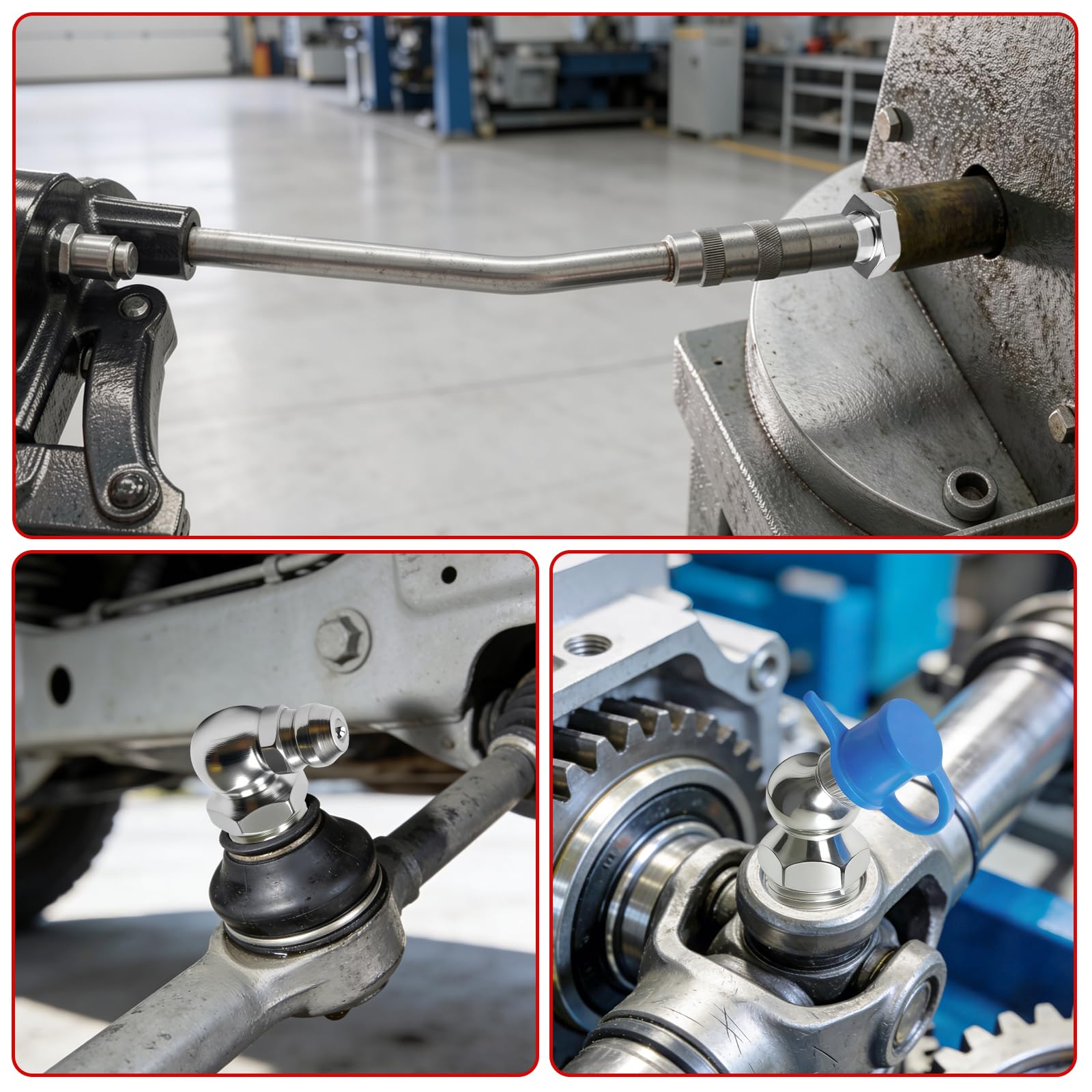 Schmiernippel, sortiert, metrisch, hydraulisch, M6, M8, M10, gerade, 90 Grad, 45 Grad abgewinkelt, ideal für Automobil-, Landwirtschafts-, Industriemaschinen, 153-teiliges Set