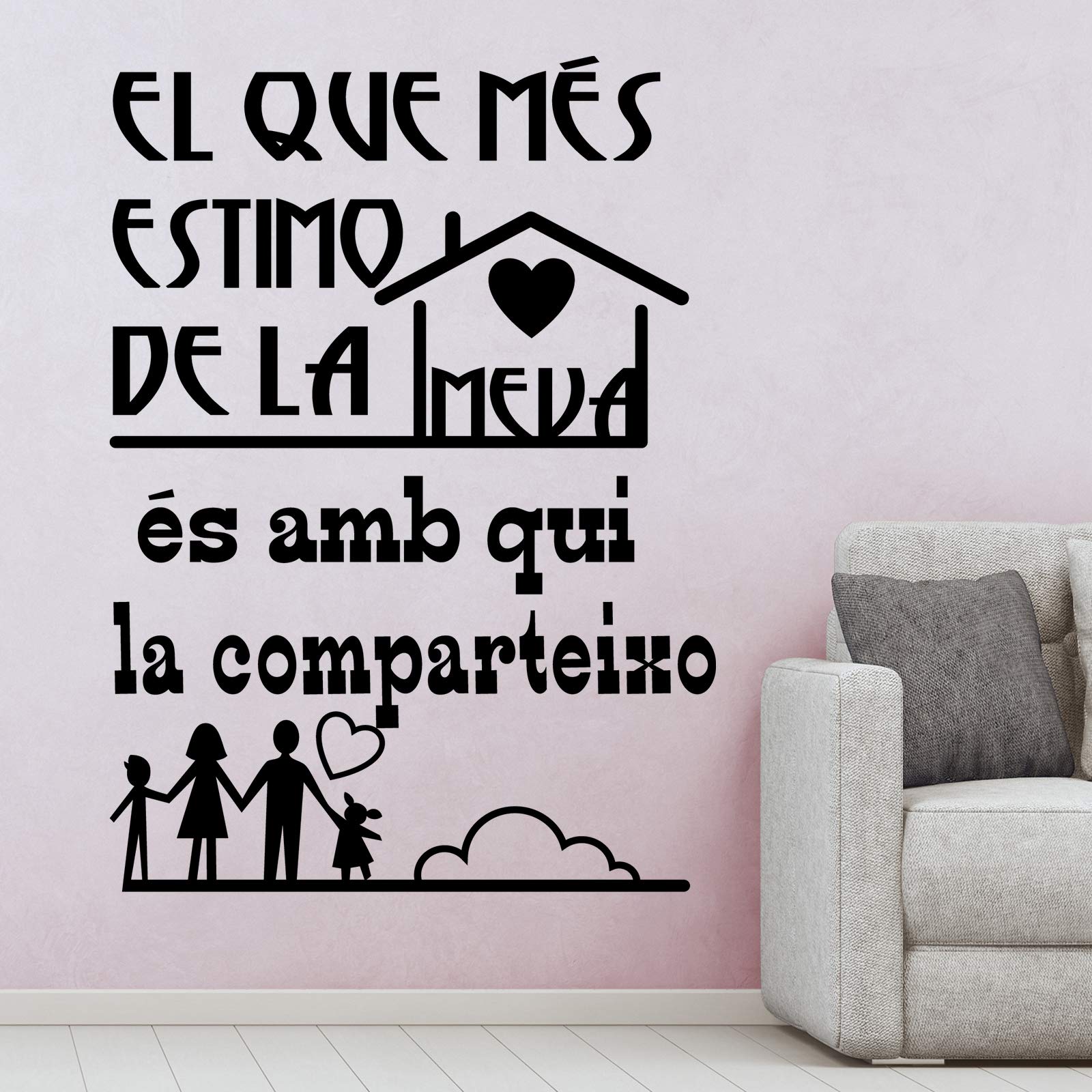 Vinilo de pared decorativo en Catalán "EL QUE MÉS ESTIMO.." Pegatinas de pared decorativa de frases celebres.Vinilo decorativo decoración hogar Docliick DC-105-CAT