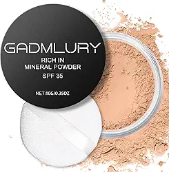 Base em pó mineral, FPS 35, protetor solar, pó solto leve, melhora a pele, cobertura montável, base de brilho natural maquiagem (#06 base bege média)