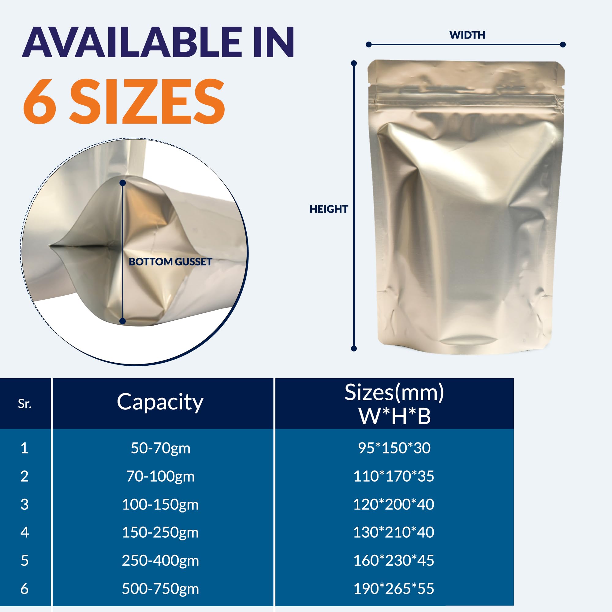 Buy Sprinlock Premium Food-Grade Matte Sliver Stand Up Pouches