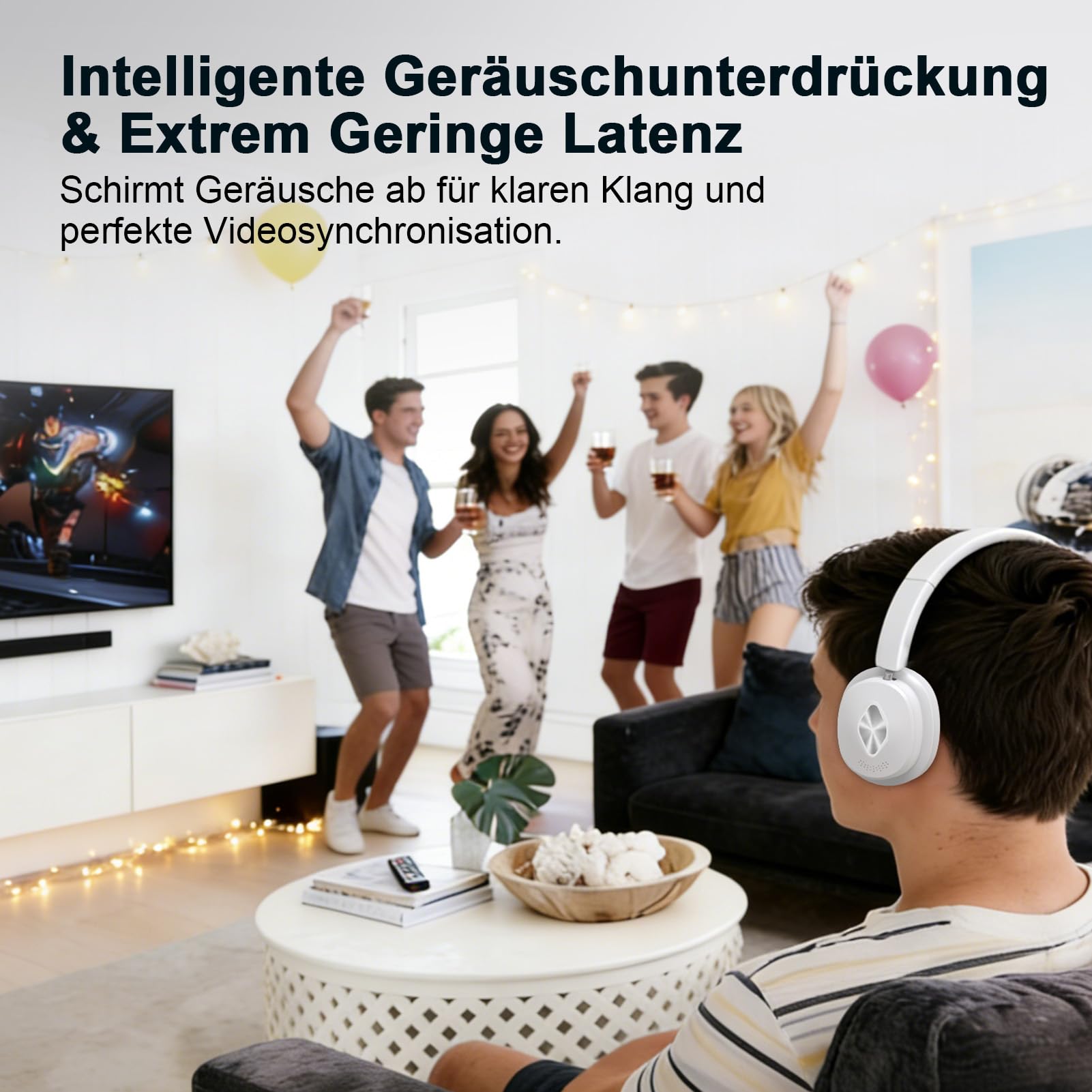 Earbay Funkkopfhörer für Fernseher, TV kopfhörer kabellos für Senioren mit Sender-Ladestation,Bluetooth 5.4 Over-Ear Kopfhörer mit 3 Audiomodi & ohne Audio-Verzögerung, Geschenk für Senioren/Eltern