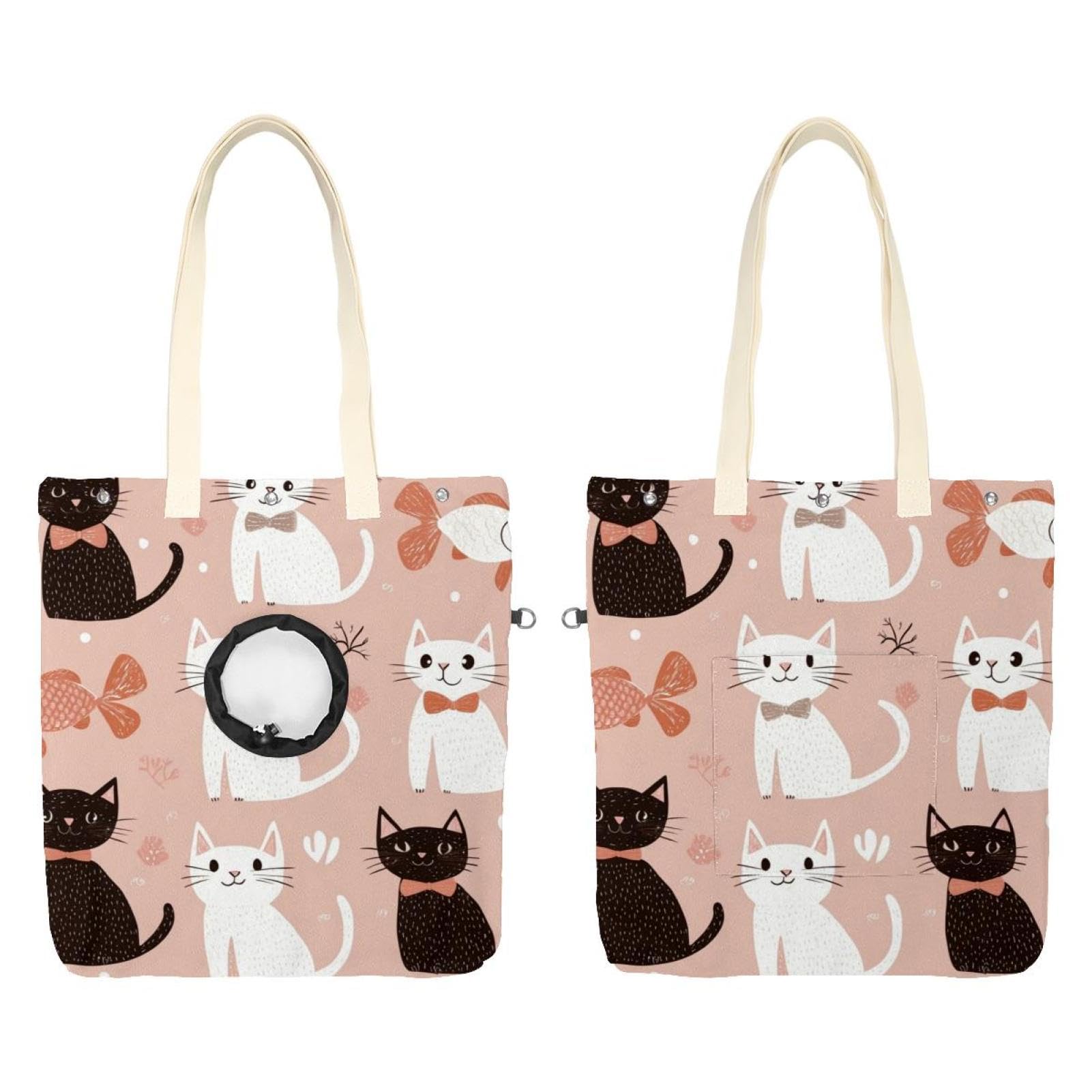 Sac à bandoulière en toile chat Show Head pour transport sans stress
