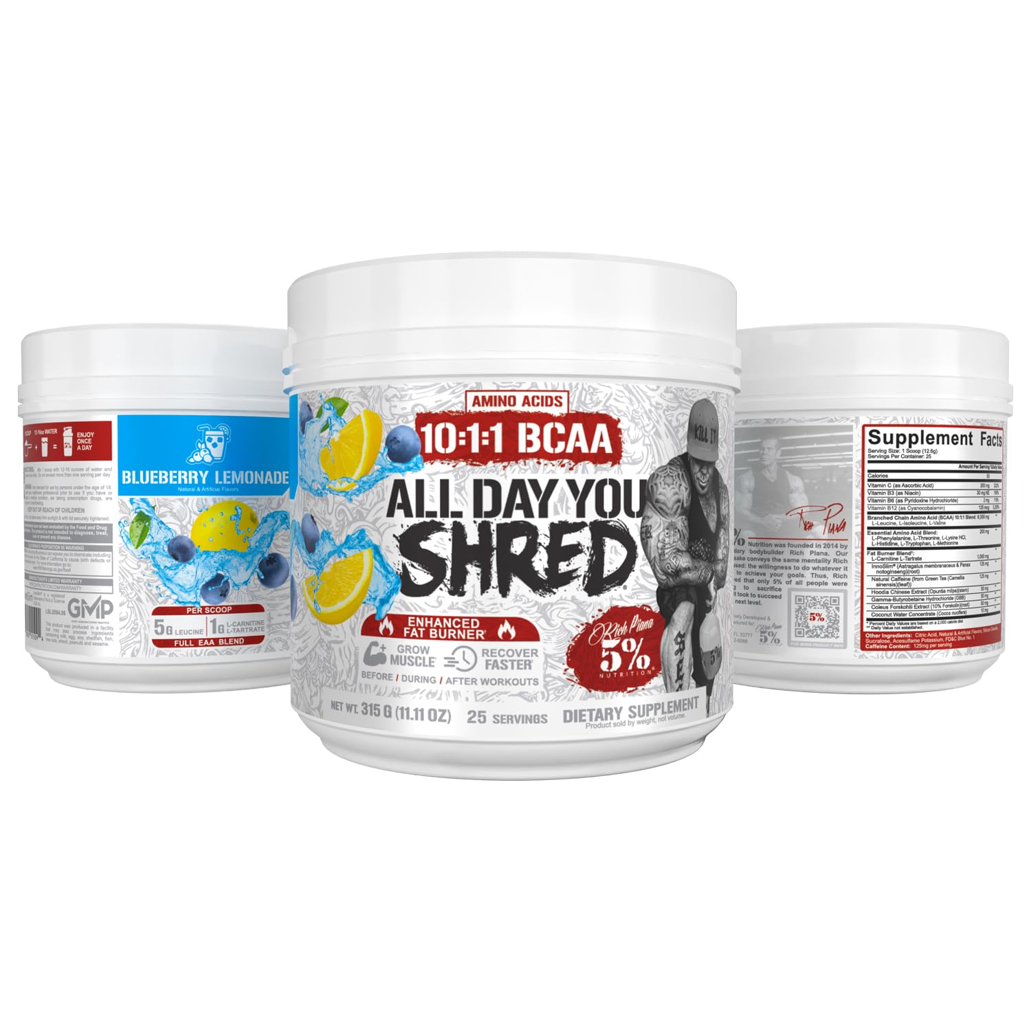 5% Nutrition AllDayYou Shred Fat Burner BCAA Powder (Blueberry Lemonade) — Amazon image 9